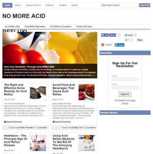 Product picture Acid Reflux Niche Blog PLR
